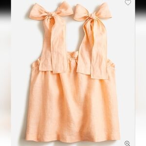 New J. Crew Tie Shoulder Linen Tank Top